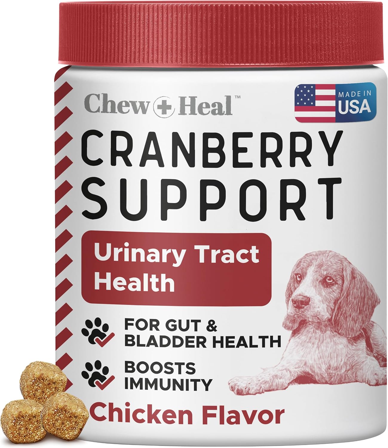 Suplemento de Arándano para Perros - 120 Snacks Blandos - Apoyo Urinario Natural