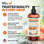 Deley Naturals Aceite de Salmón Salvaje de Alaska para Perros y Gatos - Fórmula Plus Mejorada - 473ml