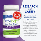 Prevagen Regular Strength Comprimidos Masticables Sabor a Bayas Mixtas - 30 Comprimidos (Suministro para 1 Mes) | Formulado para el Cerebro | 10 mg de Apoaequorina más Vitamina D3