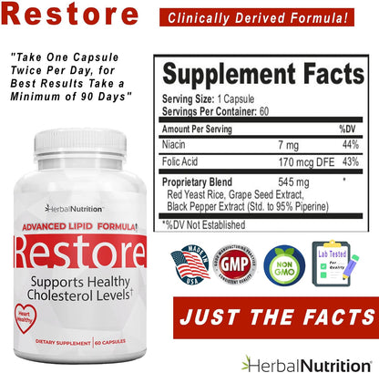 Restore Heart Health & Cholesterol Support, – Niacina (vitamina B3): Contribuye al metabolismo energético normal y – Image 6
