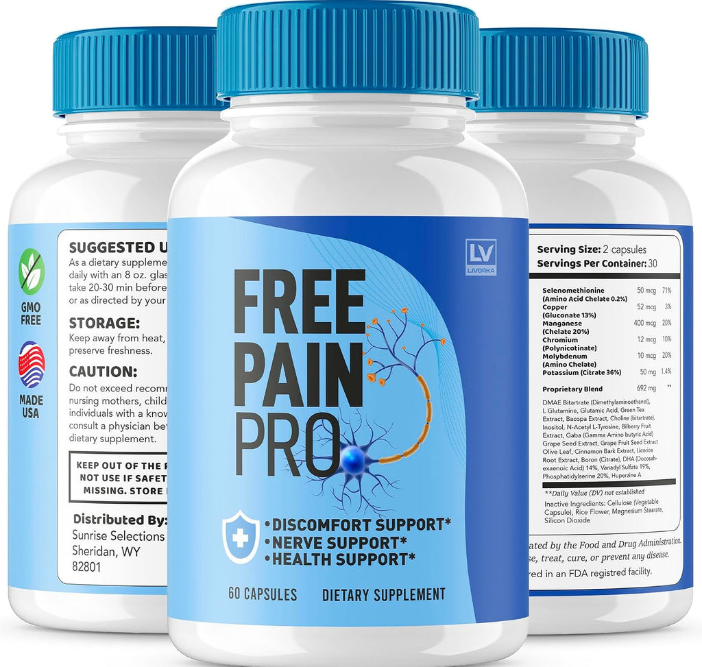 Free Pain Pro Cápsulas (2 Envases, 120 Cápsulas) – Suplemento Natural para el Bienestar General