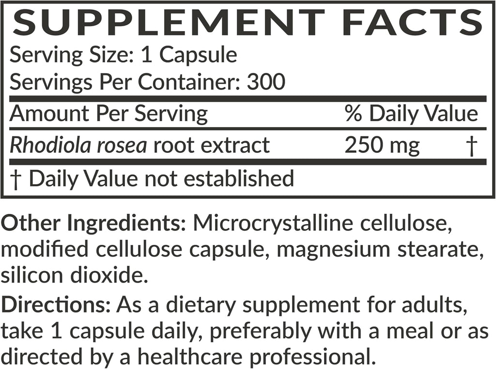Futurebiotics Rhodiola Rosea 1000 mg Polvo en Cápsulas Vegetarianas, 300 Cápsulas