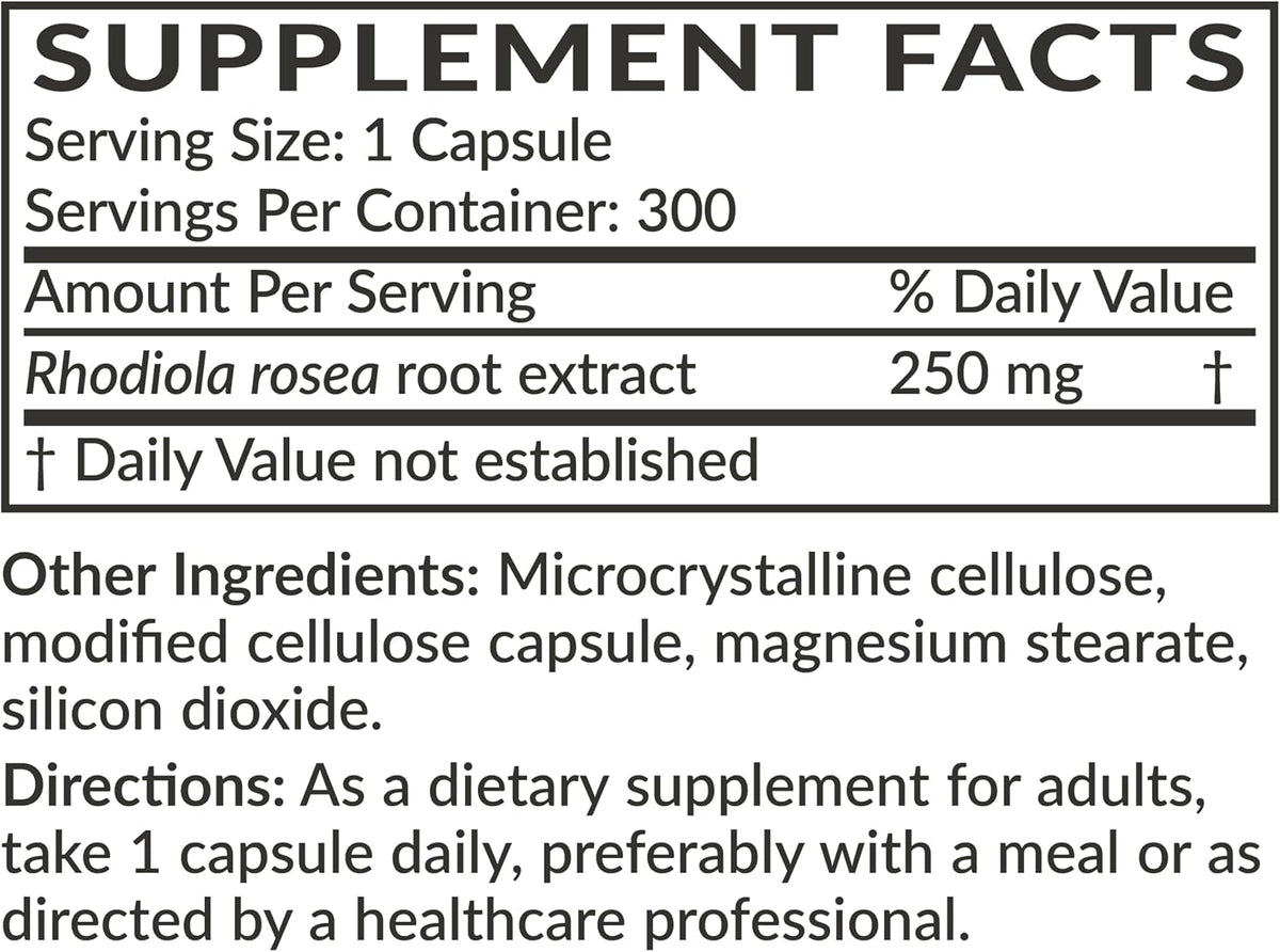 Futurebiotics Rhodiola Rosea 1000 mg Polvo en Cápsulas Vegetarianas, 300 Cápsulas – Image 4