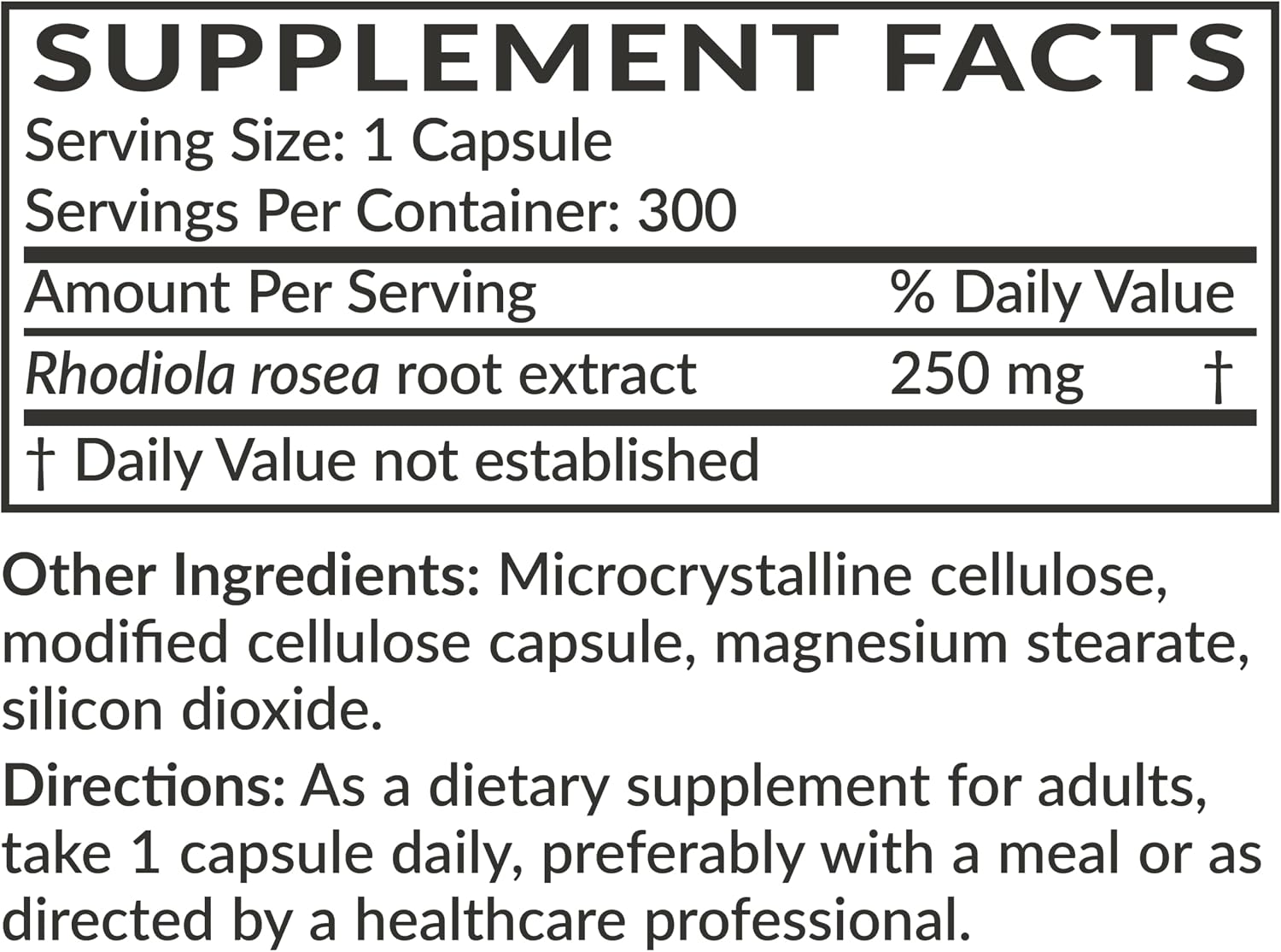 Futurebiotics Rhodiola Rosea 1000 mg Polvo en Cápsulas Vegetarianas, 300 Cápsulas