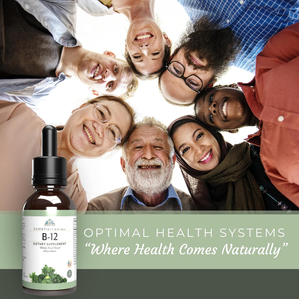 Optimal Health Systems Essential B-12 Drops | Vitamina B12 Líquida para Energía y Apoyo Cognitivo | 60 ml