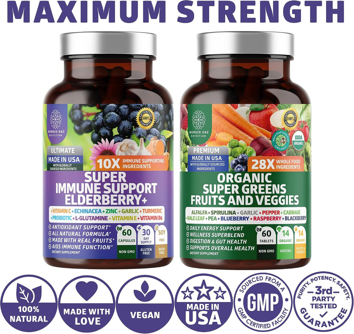 N1N Premium Organic Super Fruits & Veggies + – Probióticos: apoyan el equilibrio de la flora intestinal, lo que – Image 4