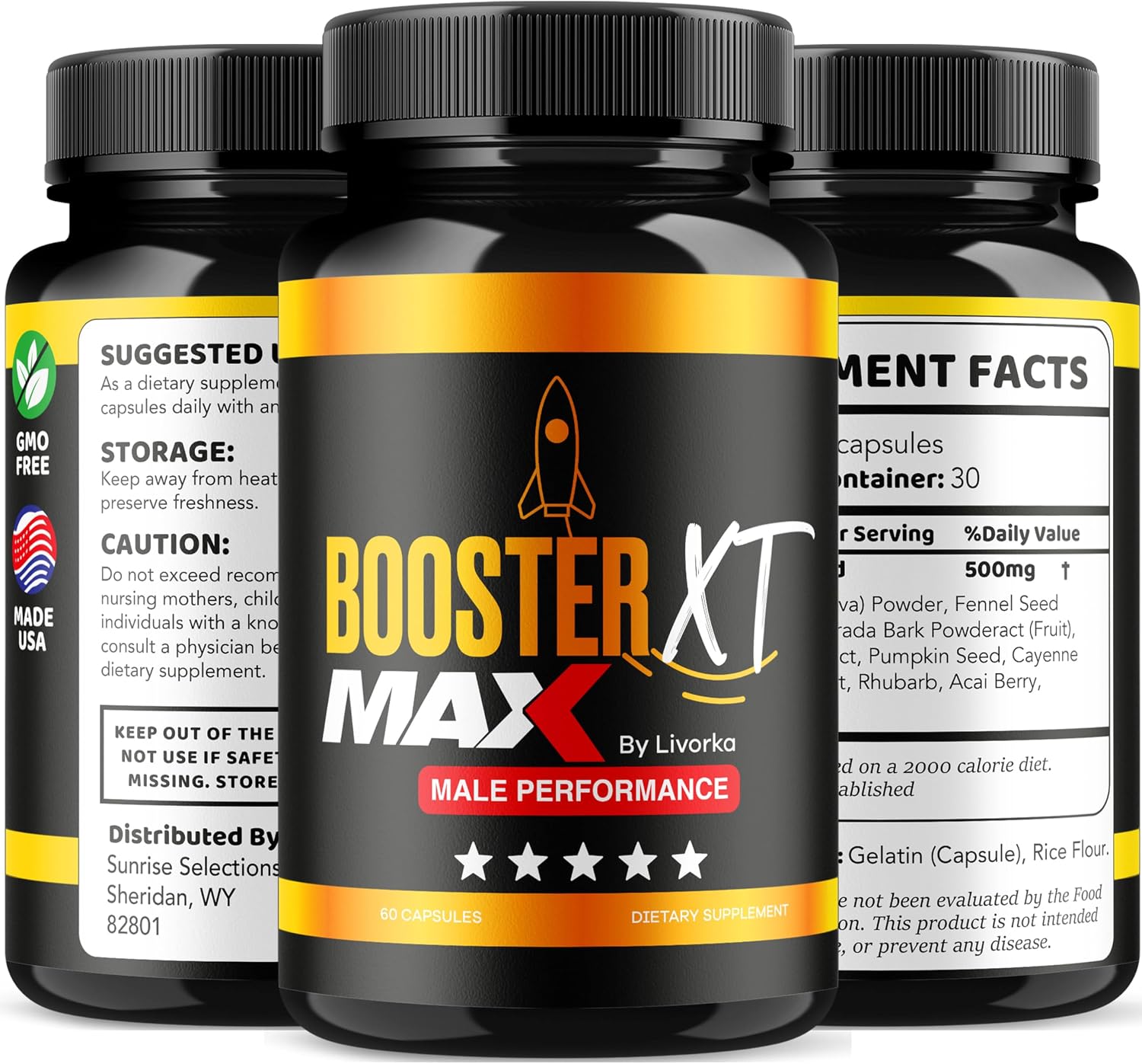 Booster XT para Hombres – Pack de 3 (180 Cápsulas) – Suplemento Multivitamínico de Máxima Potencia