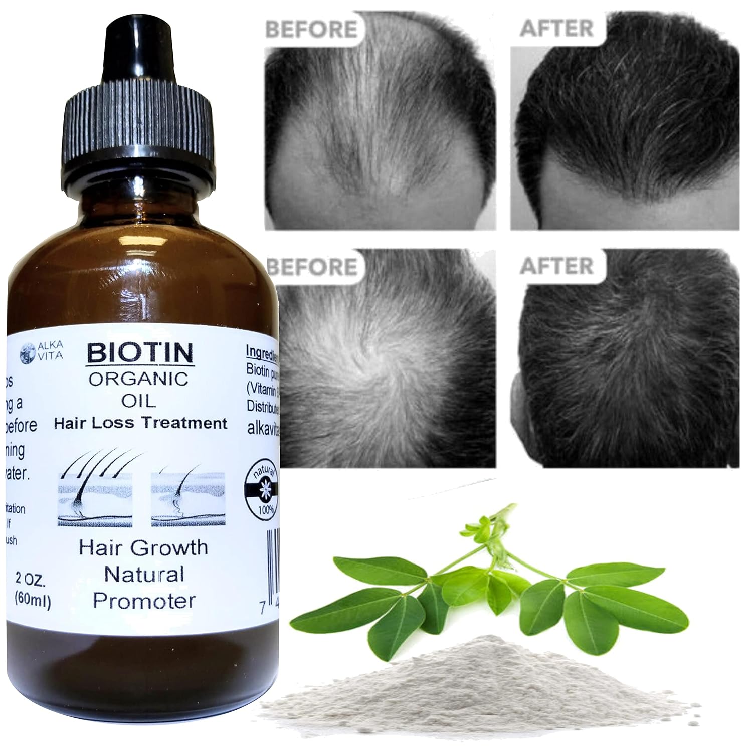 Aceite Orgánico de Biotina con Sílice para el Cabello - ALKA VITA
