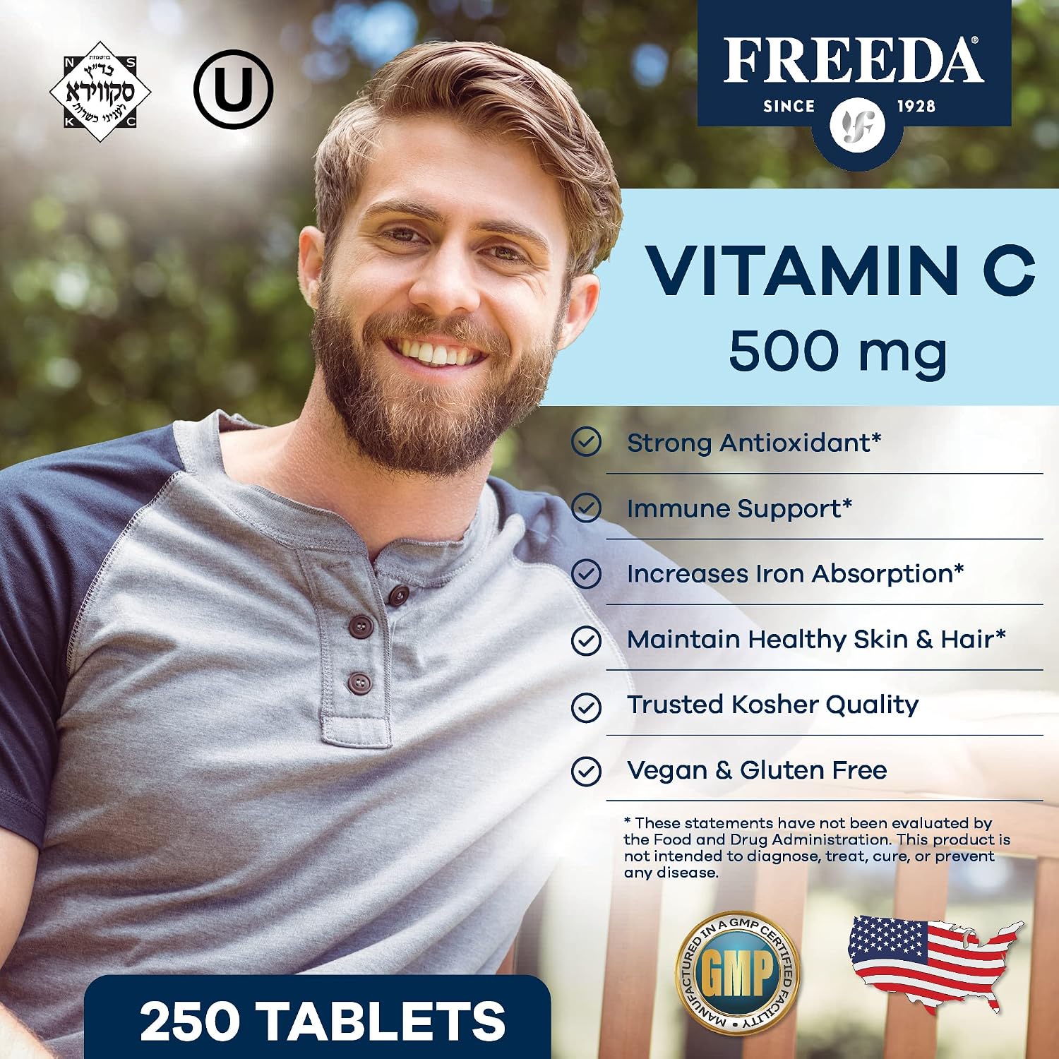 FREEDA Vitamina C Vegana 500mg – 250 Comprimidos