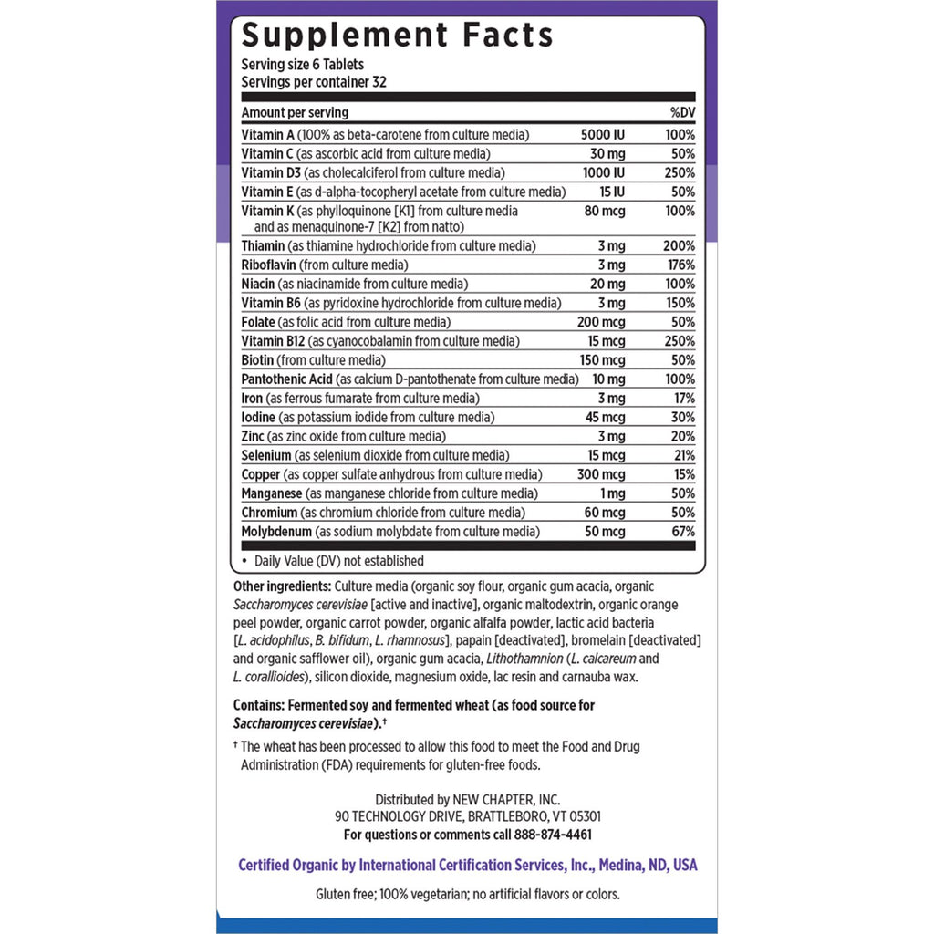 New Chapter Tiny Tabs Multivitamínico, 192 Comprimidos
