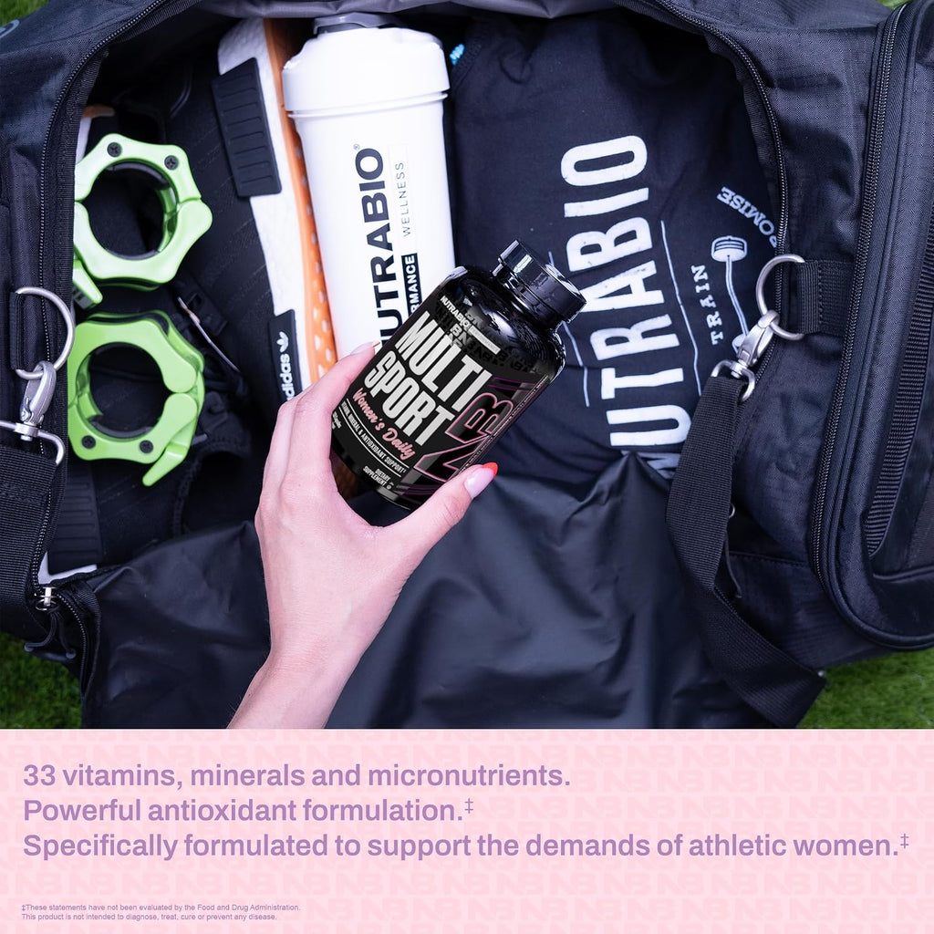 NutraBio MultiSport para Mujeres - Multivitamínico Completo con 33 Vitaminas y Minerales