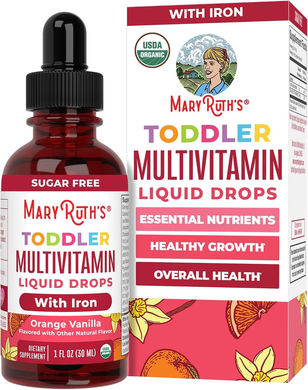 MaryRuth's Multivitamínico Infantil con Hierro Orgánico - Gotas Líquidas para Niños de 1 a 3 Años, 30 ml