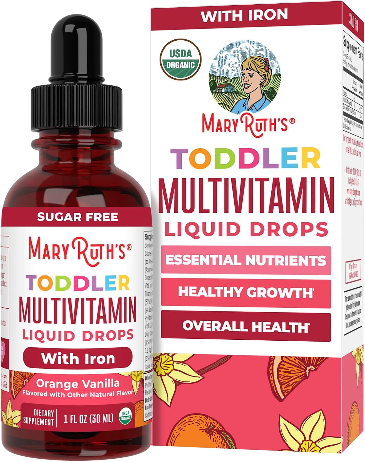 MaryRuth's Multivitamínico Infantil con Hierro Orgánico - Gotas Líquidas para Niños de 1 a 3 Años, 30 ml