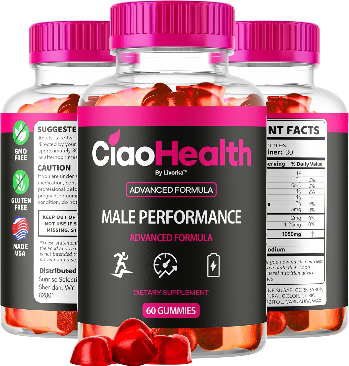 Ciao Health Gummies (2 Pack) – Gominolas Multivitamínicas para Hombres, 120 Gomitas