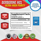 Toplux Berberine 1800mg - Berberina HCL 97% Pureza - 90 Cápsulas Veganas