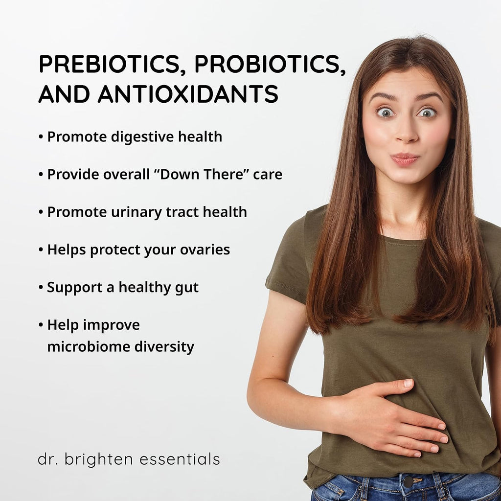 Dr. Brighten Probiótico Femenino con Prebióticos, Antioxidantes y Sunfiber - 60 Cápsulas
