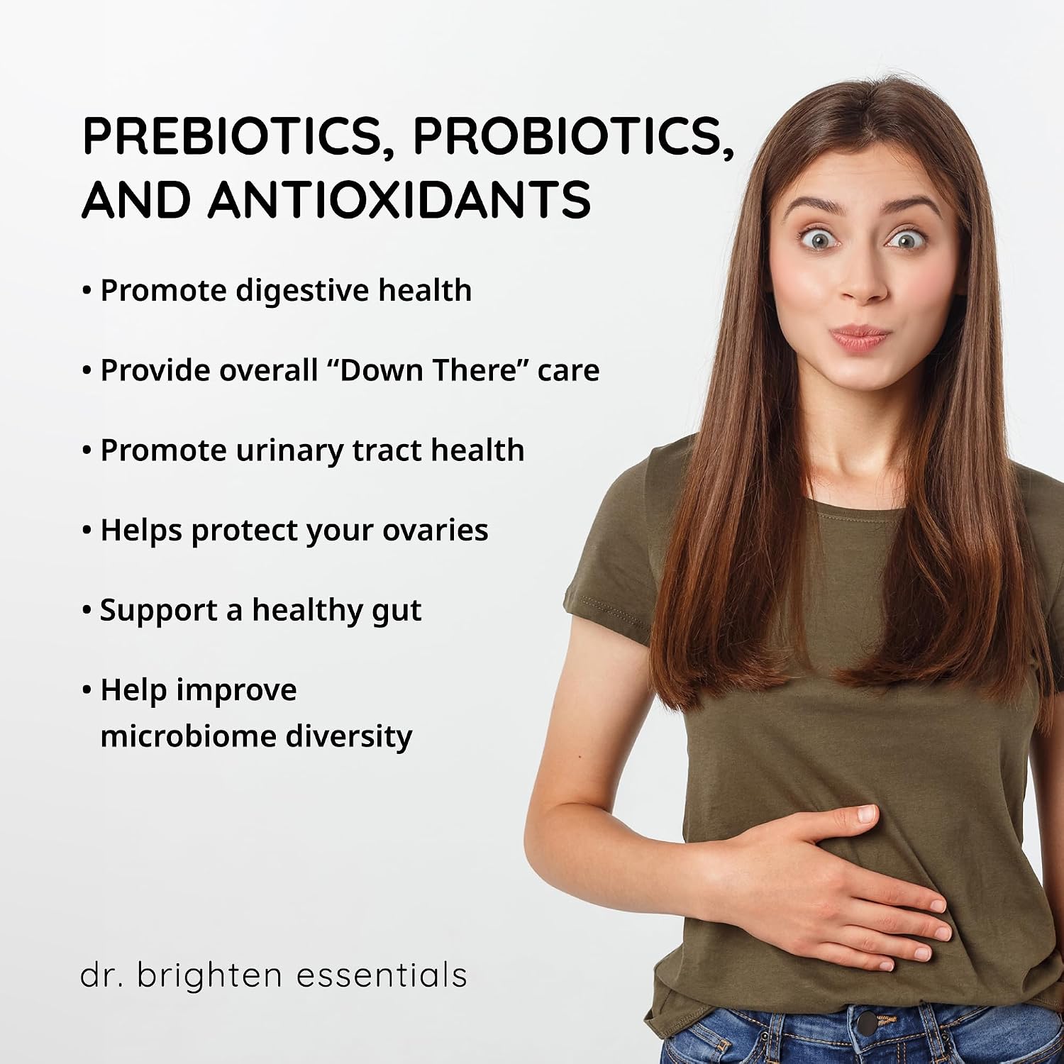 Dr. Brighten Probiótico Femenino con Prebióticos, Antioxidantes y Sunfiber - 60 Cápsulas