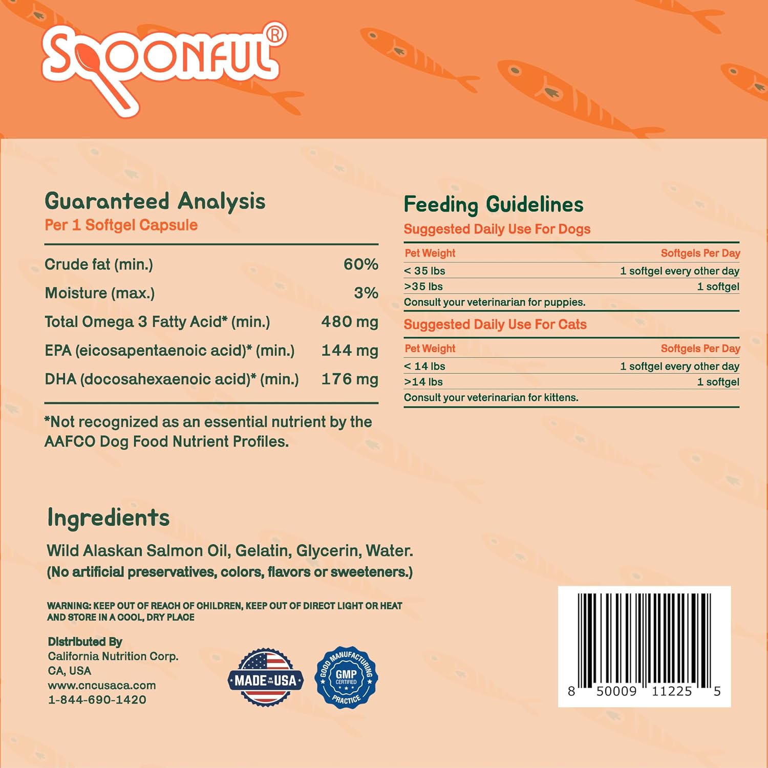 Spoonful Salmon Squeeze - Aceite de Salmón Salvaje de Alaska 100% Natural, 2000 mg Omega-3 Softgel, 10 Softgels Exprimibles | DHA, EPA y Astaxantina Natural, No GMO, Sostenible, Hecho en EE. UU.