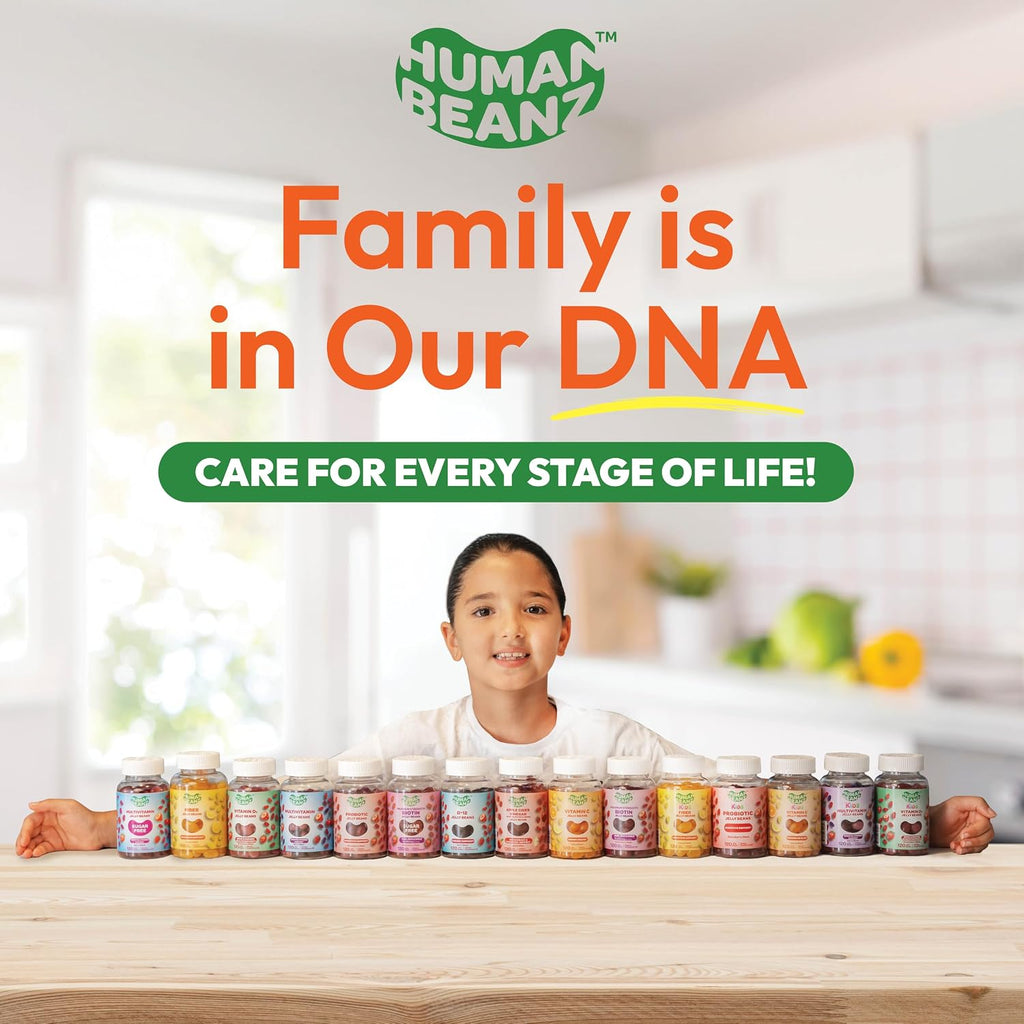 Human Beanz Vitamin C Jelly Bean Gummies | 120 Gomitas de Vitamina C Sabor Citrus Blast | Vegetariano, Kosher