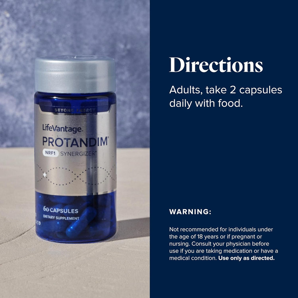 LifeVantage Protandim NRF1 Synergizer, Activador NRF1 para la Salud Celular, Producción de ATP, Suplemento Mitocondrial para Energía y Vitalidad, 60 Cápsulas