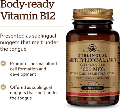 Solgar Methylcobalamin (Vitamina B12) 5000 – Sistema inmunitario: Colabora con el funcionamiento normal del – Image 5