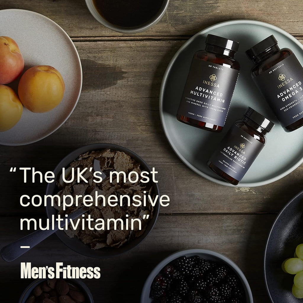 Inessa Methylated Multivitamin for Men and Women with CoQ10, D3, K2, B Complex, Folic Acid and Zinc - 60 Vegan Tablets