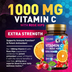 Built by Nature Vitamina C Masticable con Escaramujo - 1000 mg - Sabor Naranja - 60 Comprimidos
