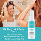 Spray de Biotina y Ácido Hialurónico para el Cabello - Hidratación del Cuero Cabelludo, No Graso, Voluminizador - 118 ml