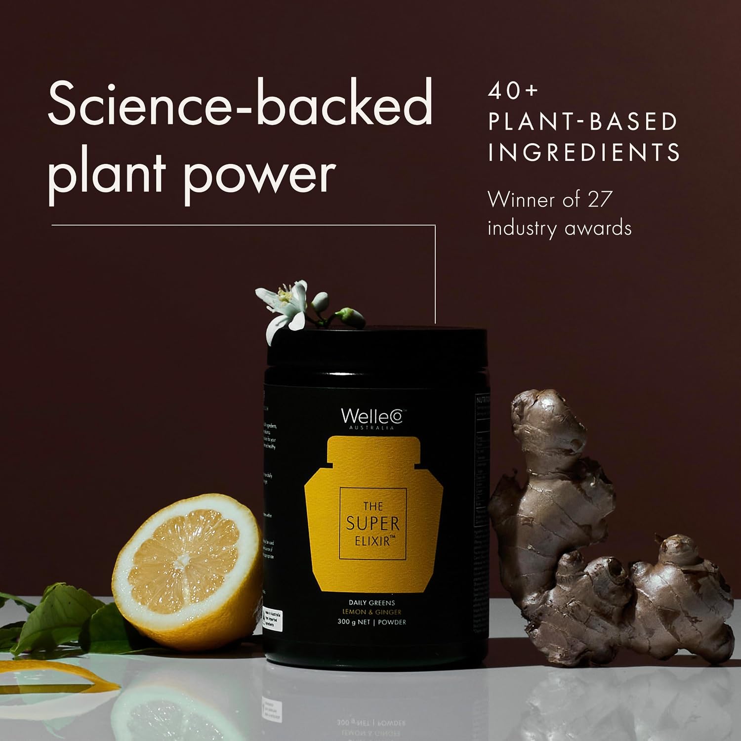 WelleCo The Super Elixir Daily Greens Powder - Limón Jengibre (300g)
