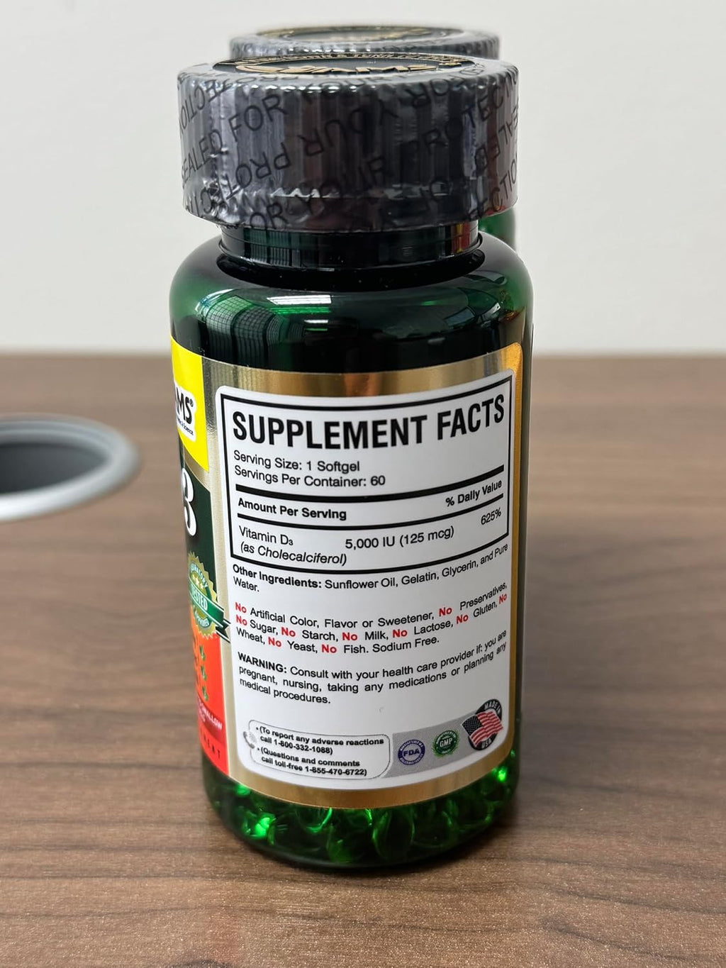 America Medic & Science Xtra D3 Vitamina D 5.000 UI (125 mcg) Colecalciferol - 240 Cápsulas Blandas (2x120)