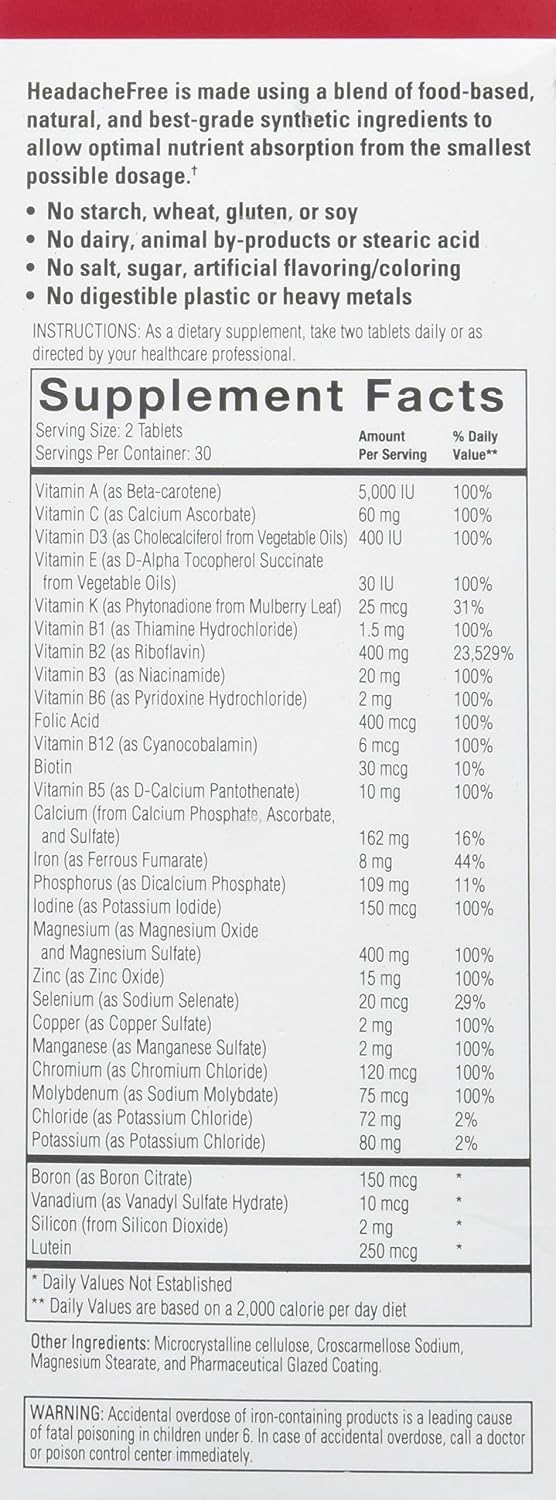 Multivitamínico HeadacheFree Completo - 60 Comprimidos