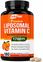 NutriFlair Vitamina C Liposomal 1700 mg, 180 Cápsulas - Alta Absorción