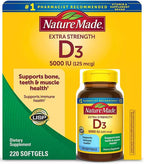 Nature Made Vitamina D3 5000 UI 220 Cápsulas Blandas