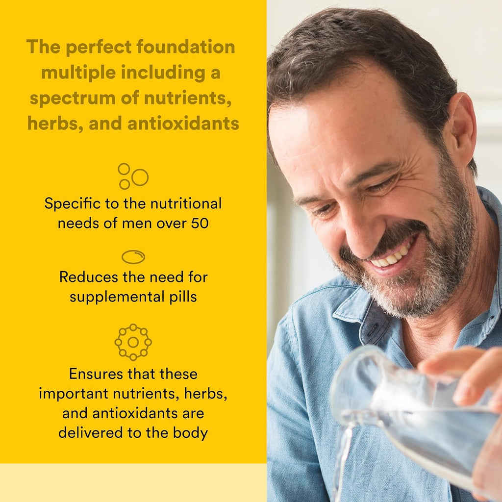 Natural Factors, Men's 50+ MultiStart Multivitamínico Diario, 120 comprimidos