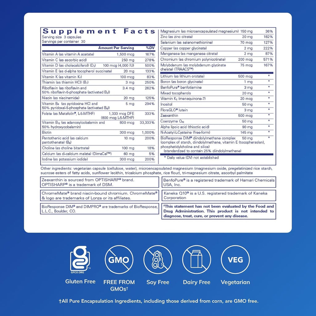 Pure Encapsulations PureGenomics UltraMultivitamin | 90 Cápsulas