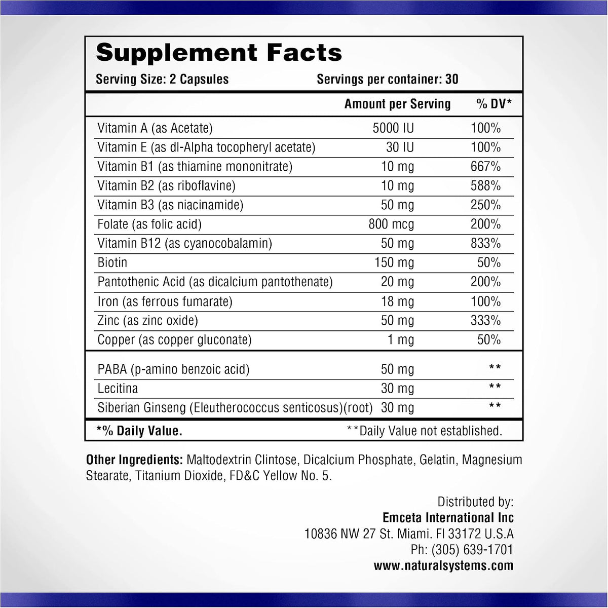 Hair Skin and Nails - Suplemento de Biotina – La biotina contribuye al funcionamiento normal del sistema nervioso. – Image 2