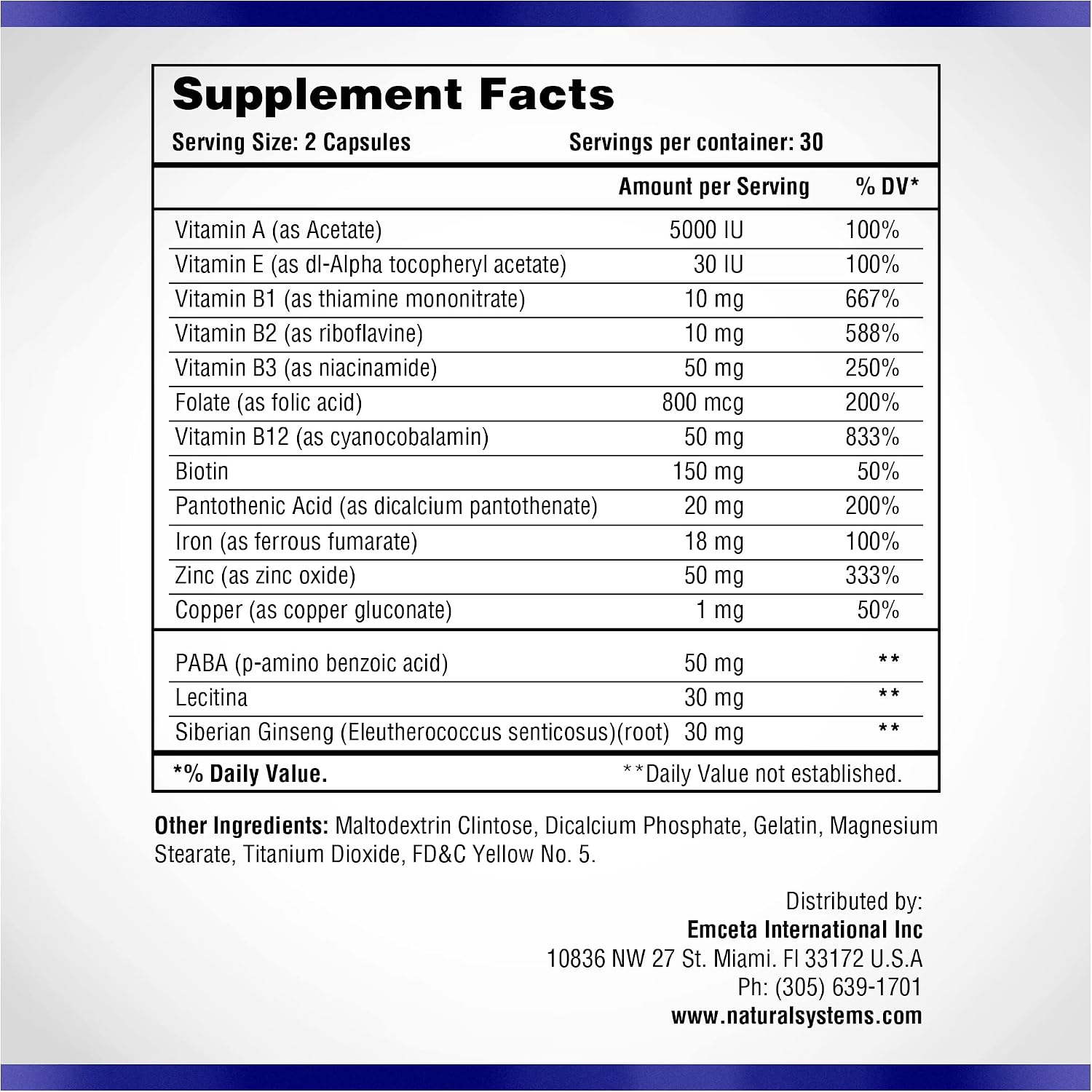 Hair Skin and Nails - Suplemento de Biotina y Vitaminas para Piel, Cabello y Uñas, 60 Cápsulas