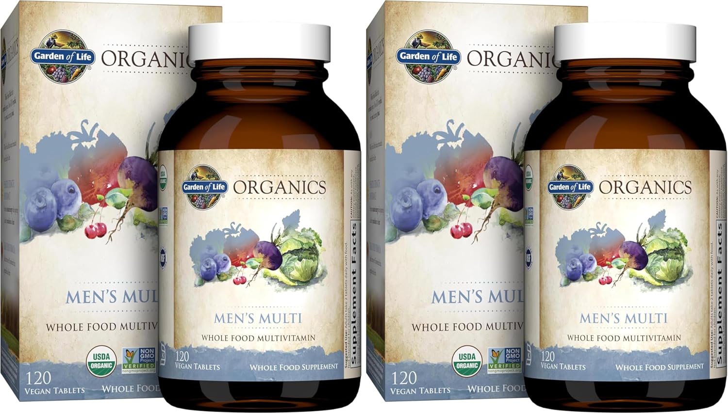 Garden of Life Organics Multivitamínico para Hombres con Apoyo Prostático - 120 Comprimidos