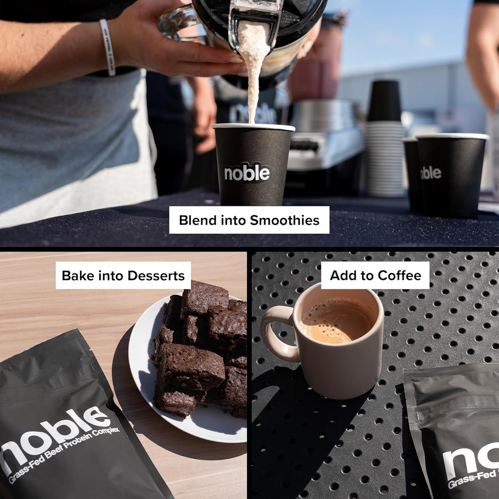 Noble All-in-One Proteína de Chocolate, 21g Proteína de Ternera Alimentada con Pasto y Colágeno, Mezcla de Órganos y Calostro, Sin Suero, Sin Aceites, Sin Carbohidratos, 30 Porciones (794g)