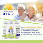 L-Methylfolate 7.5 mg + B12 1000 mcg - Suplemento de Metilfolato Activo con Glicina - 60 Cápsulas