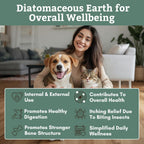 Wholistic Pet Organics Tierra de Diatomeas de Grado Alimenticio para Perros y Gatos - 368g (13 oz) - Polvo Multiusos