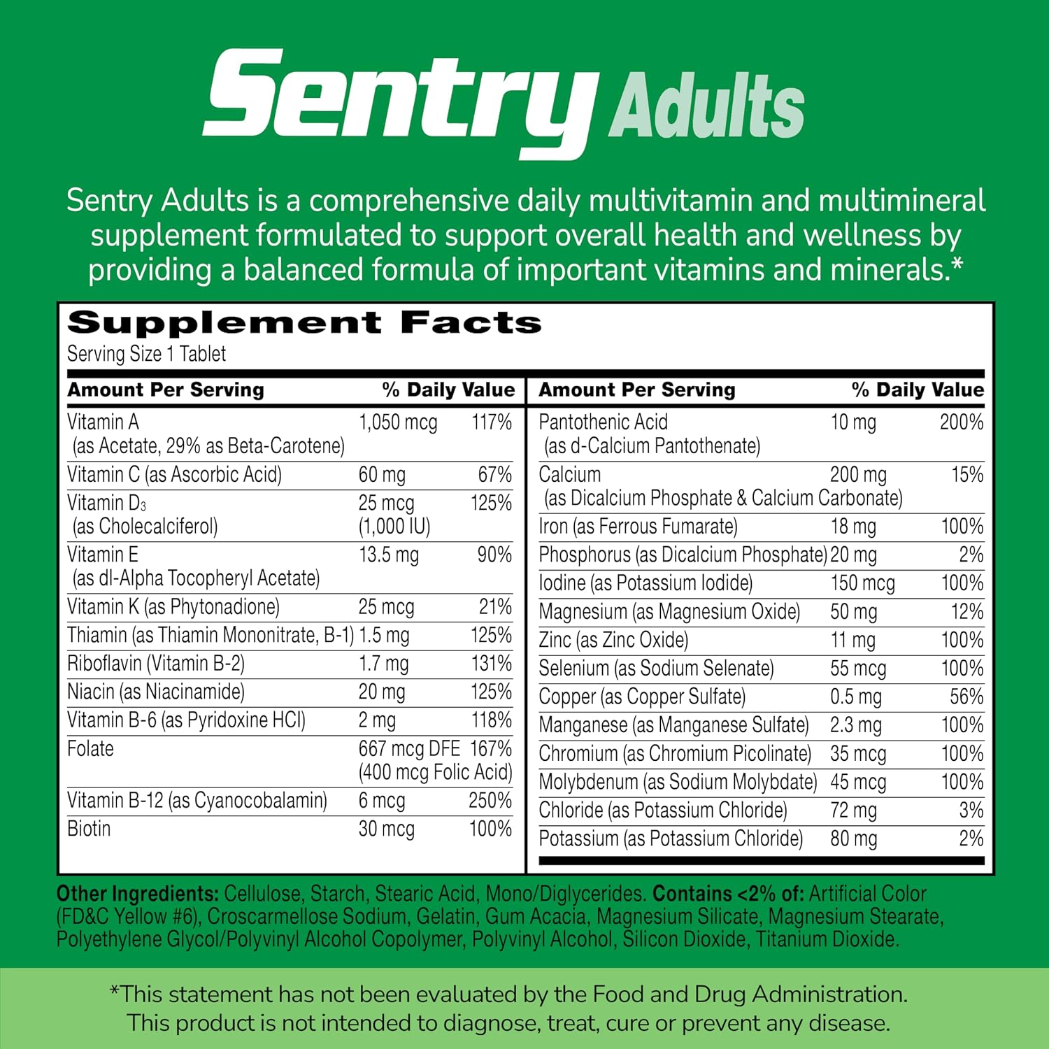 Sentry Adult Multivitamínico y Multimineral – 300 Comprimidos