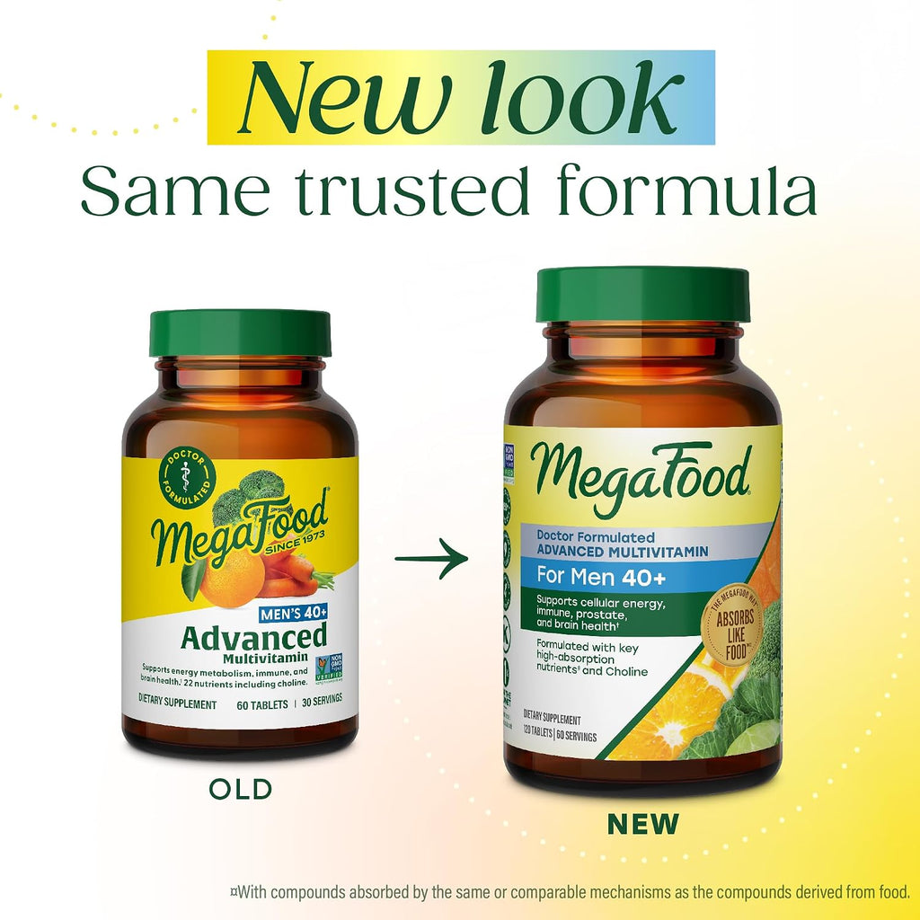MegaFood Multivitamínico avanzado para hombres mayores de 40 años - 120 comprimidos (60 porciones)