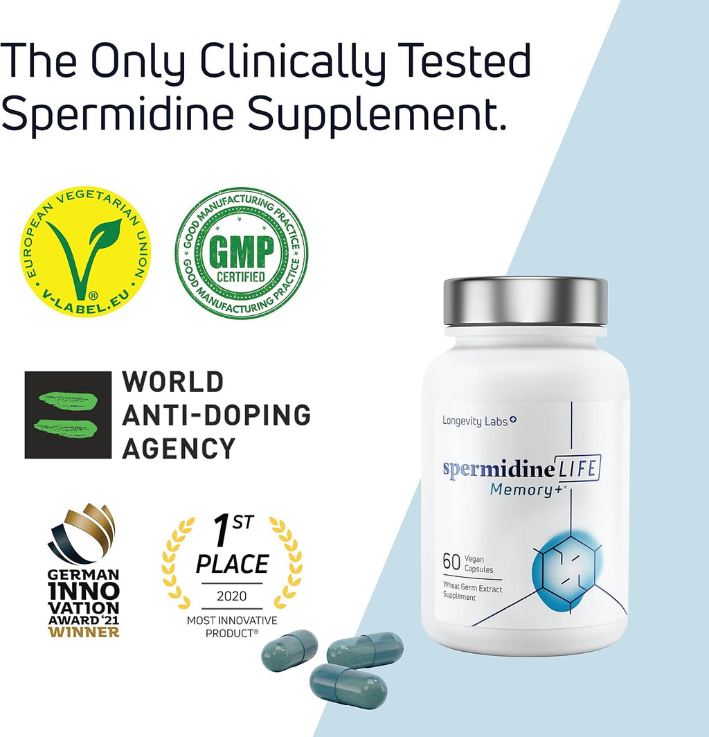 SpermidineLIFE Memory+ 1300mg - 60 Cápsulas Vegetarianas