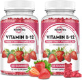 Complejo Vitamina B12 en Gominolas - 5000 mcg Metilcobalamina con Hierro, Vitamina C, D3 y Folato - 2 Pack