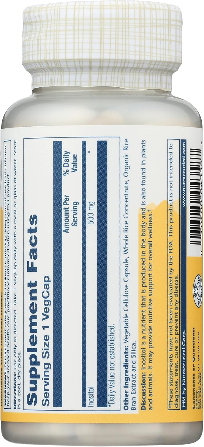 SOLARAY Inositol 500 mg - 100 Cápsulas Veganas
