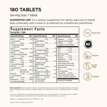 Solgar Formula VM-75, 180 Comprimidos - Multivitamínico con Minerales Quelados – Image 2