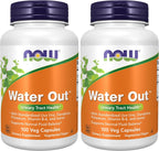 NOW Foods Water Out con Uva Ursi, Diente de León, Potasio y Vitamina B-6 - 100 Cápsulas Vegetales