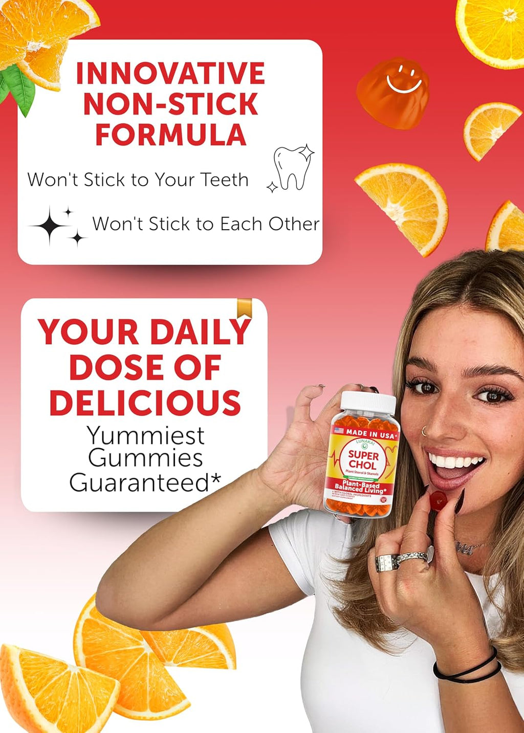 Lunakai Super Chol Gummies – 1200mg de Esteroles y Etanoles Vegetales para el Colesterol – Suplemento Diario de Fitoesteroles para Adultos, 60 Gomitas