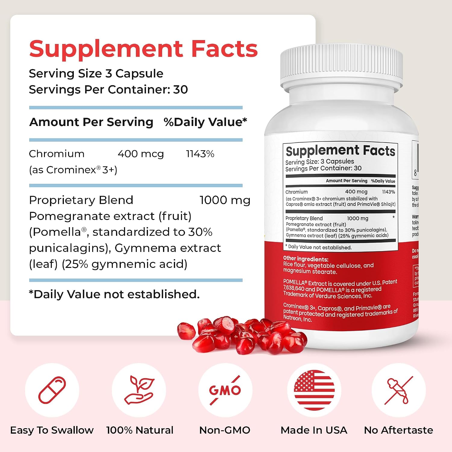 Advanced Glucose Discovery - Complemento para Metabolismo Glucémico con Gymnema Sylvestre, Granada y Crominex 3+ | 90 Cápsulas Veganas